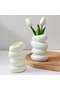 1PC Plastic Spiral White Vase Nordic Creative Flower Arrangement Container For Kitchen Living Bed... - 7