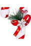 Christmas Ornament, Walking Stick, Christmas Decorated, Red-White - 9X21 cm - 2