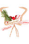 Christmas Ornament, Star, with Bells, Lame - 9X14 cm - 2