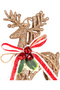 Christmas Ornament, Deer, Christmas Decorated, Glittery, Gold - 8X16 cm - 3