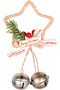 Christmas Ornament, Star, with Bells, Lame - 9X14 cm