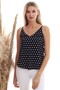 20333453 Kobe Polka Dot Patterned Rope Strap Blouse Black - 3