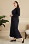 Women's Plus Size Nergiz Jacquard Hijab Mother Dress - 5