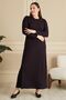 Women's Plus Size Nergiz Jacquard Hijab Mother Dress - 4