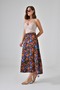 Blue Floral Midi Woven Skirt - 4