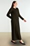 Women's Plus Size Nergiz Jacquard Hijab Mother Dress - 4