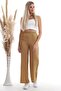 20333459 Linen Stripe Patterned Pocket Trousers Mustard - 2