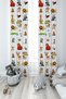 BABY AND KIDS ROOM Road Animal and Car Patterned 2 Wing Background Curtain