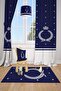 Navy Blue Modern Children's Room Curtain, 2 Panels, MKT-144