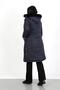 Women's Navy Blue Long Jessica Quilted Large Size Coat - 3
