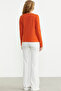 Collar Detailed Knitwear Sweater - Orange - 5