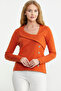 Collar Detailed Knitwear Sweater - Orange
