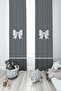 BABY AND KIDS ROOM Gray 2 Wing Background Curtain with Ribbon Pattern