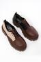 868-754 Brown Garni Laced Daily High-Sole Loafer Shoes - 3