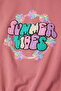 Dark Pink Summer Text Embroidered Girl's Sweatshirt 16584 - 2