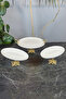 Luxury Porcelain Tableware Presentation Set 1 Round 2 Oval Gold Footed Dinner Cake Cookie Plate