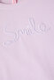 Lilac Smile Embroidered Girl's Waffle Sweatshirt 16593 - 2