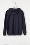 Boy's Hooded Zippered Navy Blue School Cardigan 16195 - 5