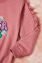 Dark Pink Summer Text Embroidered Girl's Sweatshirt 16584 - 3