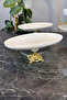 Luxury Porcelain Tableware Presentation Set 1 Round 2 Oval Gold Footed Dinner Cake Cookie Plate - 2