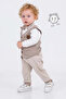 Baby Boy Set of 4 with Cream Vest and Hat 16189 - 4