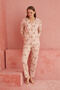 Mink Bear Patterned Front Buttoned Suede Pajama Set - 2
