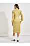 Chunky Knit Zipped Collar Sweater Midi Dress - 6