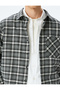 Long Sleeve Pocket Cotton Blended Lumberjack Shirt - 5