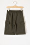 Khaki Cargo Pocket Boys' Shorts with Elastic Waist 20878 - 2