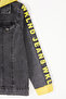 Smoked Sleeves Written Hooded Boy Jean Jacket 16814 - 3