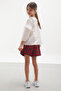 Red Plaid Patterned Shorts and Skirt Shirt Girl Suit 17975 - 5