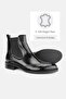 Women's Black Patent Leather Genuine Leather Number 35-41 Short Heel Chelsea Boots & Booties - 3