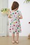 Cream Heart Printed Short Sleeve Girls' Dress 18782 - 6