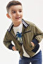 Khaki Palm Printed T-Shirt Boy's 3-Piece Set with Jacket 17699 - 2