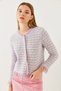Women's Baby Blue Fringed Knitwear Cardigan 20246205 - 6