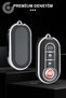 Fiat Compatible 500, Doblo, Fiorino, Punto, Ducato, Bravo, Panda Silver Edge Tpu Key Case Cover (White) - 8