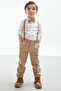 Boy's Bow Tie Suit with White Shirt and Suspender Trousers 18130 - 3