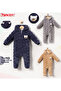 Baby Boy Winter Plush Zippered Jumpsuit - 2
