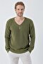 Men's Genova V-Neck Standard Fit Knitwear Sweater Khaki 24W209