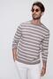 Men's Taupe Crew Neck Can1r Striped Casual Knit Sweater 22wm101 - 2