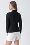 Women's Half Turtleneck Button Detailed Ribbed Knitwear Sweater Black 24w107 - 6