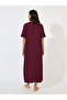 Rib Contrast Edge Button Closure Nightshirt Dress - 4