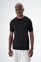 Men's Crew Neck Standard Fit Cotton Short Sleeve Knitwear Sweatshirt Black 24s261 - 3