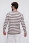 Men's Taupe Crew Neck Can1r Striped Casual Knit Sweater 22wm101 - 5