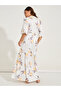 Lemon Print Tiered Flute Sleeve Maxi Night Dress - 4