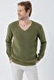Men's Genova V-Neck Standard Fit Knitwear Sweater Khaki 24W209 - 2