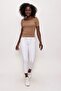 Women's Square Collar Short Sleeve Thin Knitwear Sweater Beige 22sw314 - 2
