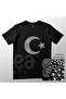 Moon and Star Crescent Crystal Stone Printed 100% Cotton Premium Red T-Shirt