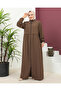 Plus Size Crepe Ferace - Brown