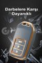 Honda Compatible Civic, Fc5, Hr-V, Cr-V, City Gold Edge Tpu Key Case Cover (White) - 5